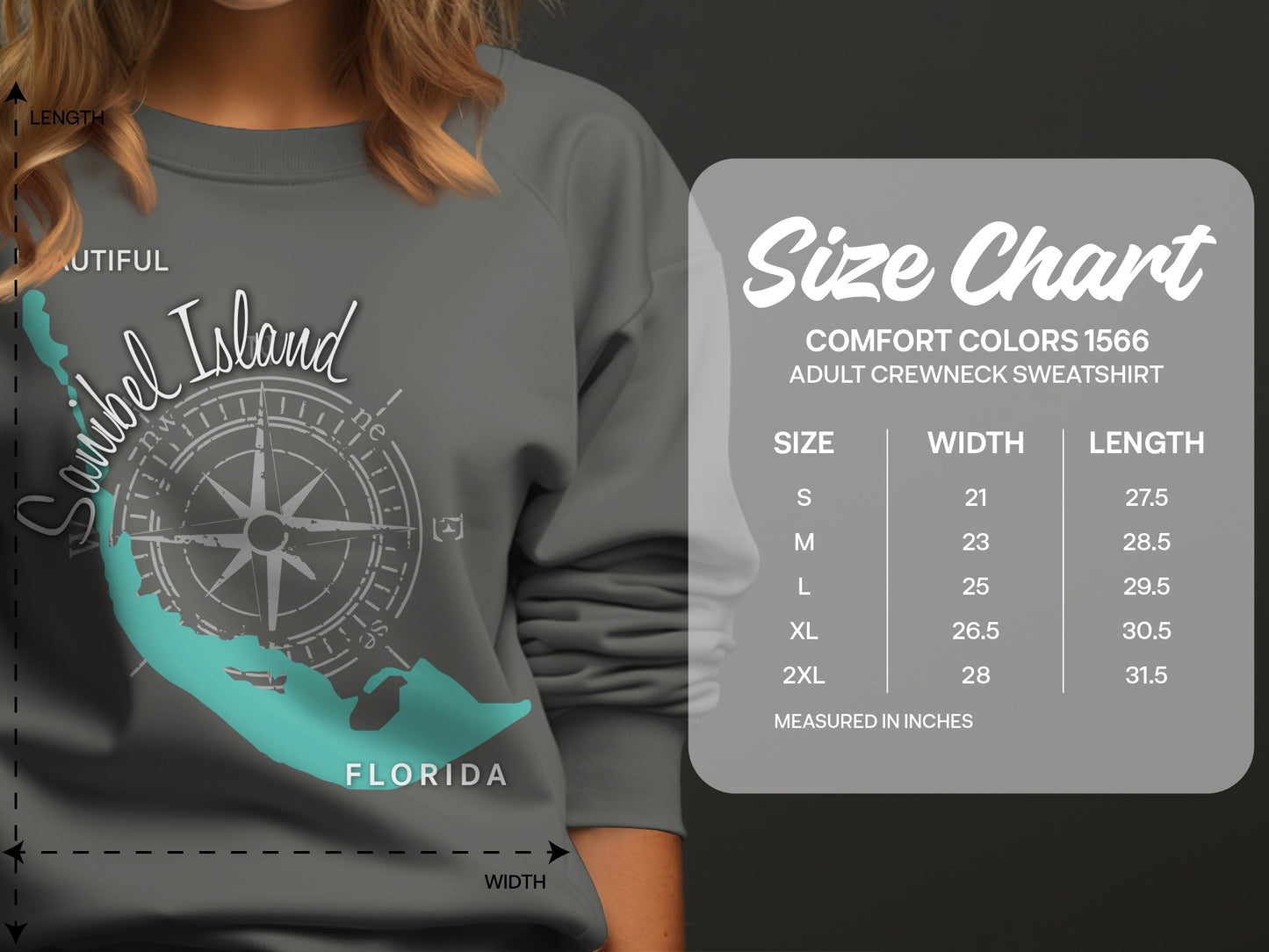 Sanibel Island Florida Map Design T-Shirt or Sweatshirt