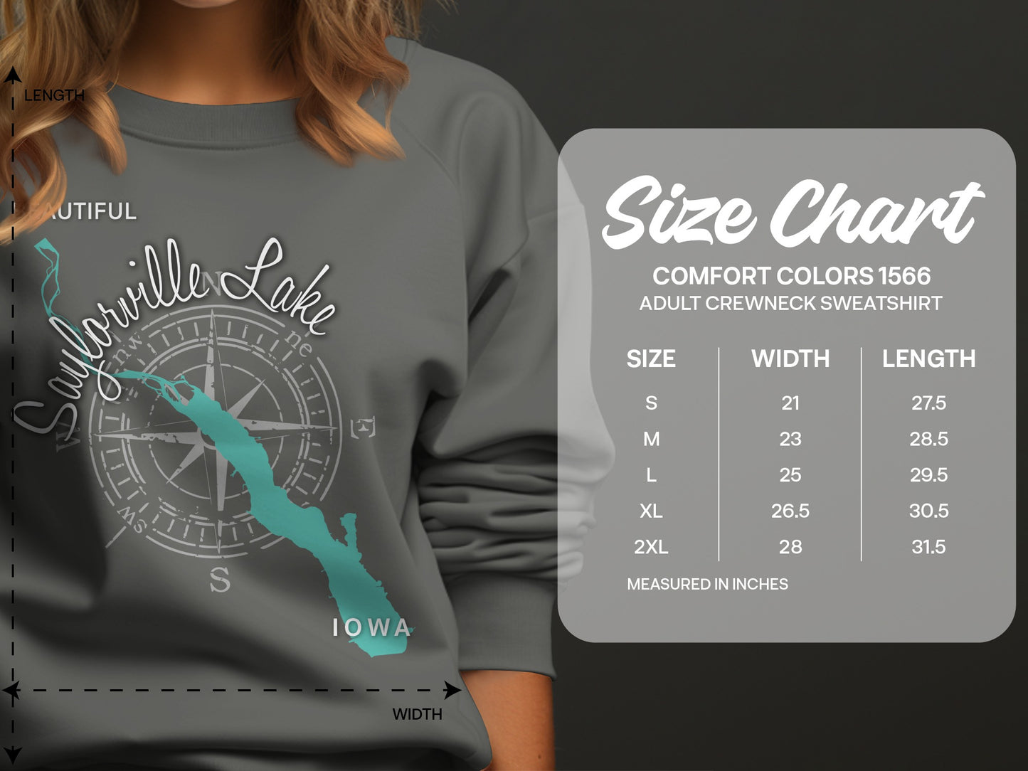 Saylorville Lake Iowa Map Design T-Shirt or Sweatshirt