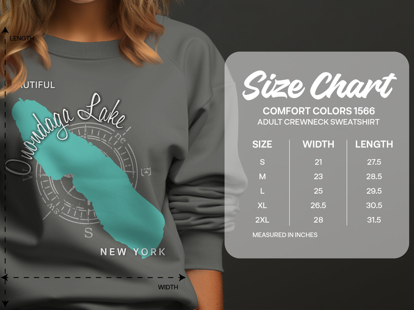 Onondaga Lake Map Design T-Shirt or Sweatshirt