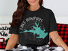 Black t-shirt with Lake Rampart Colorado map and compass graphic.