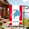 Garden flag featuring Lake Simcoe map, Ontario, and "The Smith Family".