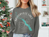 Gray sweatshirt with Saylorville Lake graphic, compass, and Iowa outline.
