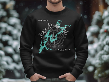 Logan Martin Lake Map Design T-Shirt or Sweatshirt