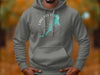 Grey hoodie with turquoise lake graphic, compass, and text reading "Lake Las Vegas Nevada".