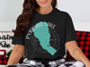 Black t-shirt with Pyramid Lake Nevada graphic and compass rose design.