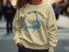 Yellow sweatshirt with Lake Thunderbird Oklahoma map and compass design.