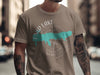 Brown t-shirt with Enid Lake Mississippi design and compass rose graphic.