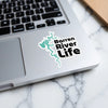 Sticker with turquoise river map and text "Barren River Life".
