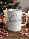 White mug with "Lake Bowen South Carolina" text and compass graphic.