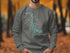 Gray sweatshirt with a compass rose map of Tellico Lake, Tennessee.