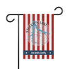 Garden flag with red and white stripes, a Stockton Lake map, and "The Smith Family" text.