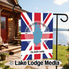 Garden flag with Union Jack, Lake Derwentwater map, and "The Smith Family".