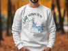 White sweatshirt with Lake Hamilton Arkansas map and compass graphic.