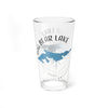 Clear glass pint glass with "Big Bear Lake California" and a blue lake outline.