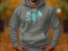 Gray hooded sweatshirt with Lake Arrowhead California map graphic.