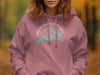 Dusty rose hoodie with compass and islands, reading "Mountain Island Lake North Carolina".