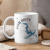 White mug with "Loch Raven Maryland" map and compass design.