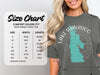 Size chart for Comfort Colors 1717 heavyweight adult tee with "Lake Wabash" graphic.