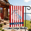 Garden flag with Lake Anna Virginia map, red and white stripes, and "The Smith Family" text.