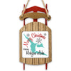 Sled ornament with "Merry Christmas FROM Hebgen Lake" text and lake map graphic.