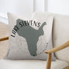Pillow with Lake Stevens Washington map graphic and compass rose design.