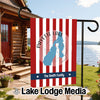 Garden flag with Payette Lake Idaho map, compass rose, and "The Smith Family."