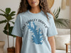 Light blue t-shirt with Lake Stanley Draper map outline and compass graphic.