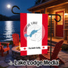 Customizable garden flag with Shoal Lake map and "The Smith Family" text.