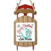 Wooden sled ornament with "Merry Christmas FROM Lake Martin" text and snowflakes.