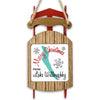 Christmas ornament shaped like a sled with "Merry Christmas From Lake Willoughby" text.