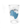 Clear glass pint glass with "Lake Calhoun Georgia" text and blue lake silhouette.