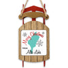 Wooden Christmas ornament shaped like a sled with "Merry Christmas From Alta Lake" text.