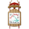 Wooden sled ornament with "Merry Christmas From Smith Mountain Lake" text and snowflakes.