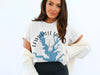 White t-shirt with Lewisville Lake map graphic and compass rose design.