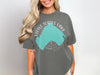 Gray t-shirt with teal Little Turtle Lake Minnesota graphic and compass rose design.