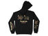 Black hoodie with "Fellows Lake Missouri" text and nautical graphics on sleeves.