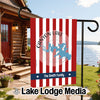 Canyon Lake Texas flag with red and white stripes and "The Smith Family" text.