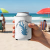 White can cooler with Lake Stanley Drape, Oklahoma map, and compass graphic.