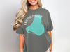 Grey t-shirt with Emerald Lake Canada design and compass graphic