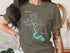 T-shirt with Lake LBJ Texas compass graphic and text.