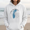 White hoodie with Lake Michigan and Indiana map graphic, compass rose design.