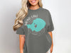 Gray t-shirt with a turquoise Mono Lake map graphic and "California" text.
