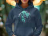 Navy blue hoodie with Lake Massabesic New Hampshire graphic, compass rose, and map.