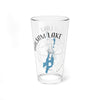 Clear glass pint glass with "BALSAM LAKE ONTARIO" text and blue lake map.