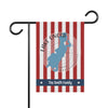 Garden flag with red and white stripes, Lake Onota map, and "The Smith Family".
