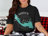 Black t-shirt with Lake Marion map and compass design.
