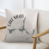 Pillow with Lake Mead outline, compass, and Arizona text.