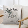 Pillow with Cave Run Lake map design and compass rose, Kentucky.