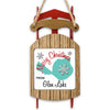 Sled ornament with "Merry Christmas from Glen Lake" and snowflake graphics.