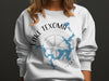 Lake Texoma map and compass graphic on white sweatshirt, with "Lake Texoma Texas" text.